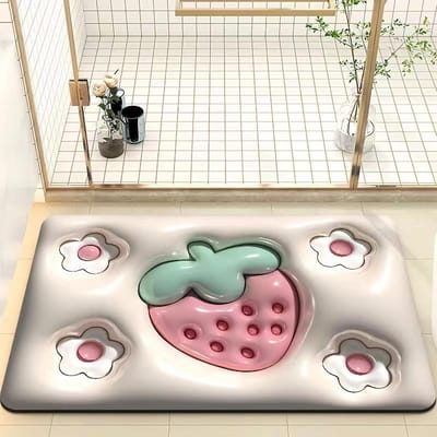Ins Wind Meisje Badkamerdeur Zachte Diatomeeënaarde Mat Uitbreidende Bloem Badkamer Absorberende Antislip Huishoudelijke Voetmat 45*70cm