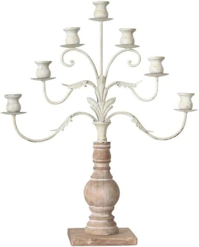 Kaarsenhouder - Kandelaar Standaard - Decoratief Middelpunt - Stabiele Metalen Basis - 54 cm Hoog - Zwart
