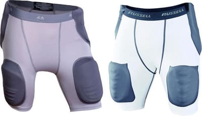 MM/Russell Athletic American Footbal Broek - Girdle Met 5 Ingenaaide Pads - Volwassenen - Grijs - Small