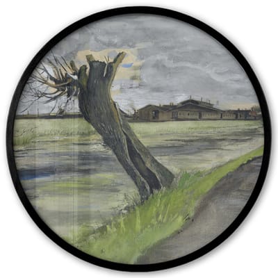 Poster in lijst Rond - Fotolijst 40x40 cm - Posters - Knotwilg - Vincent van Gogh - Ronde posterlijst zwart - Decoratie - Wanddecoratie woonkamer - Muurdecoratie slaapkamer