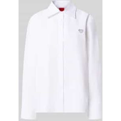relaxed fit blouse met lange mouwen van pure katoen model 'Erselia'