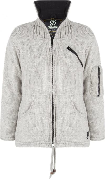 Gebreid Wollen Heren/Uni Vest van Schapenwol met Polyester Fleece voering en hoge kraag - SHAKALOHA - M Crush Collar S