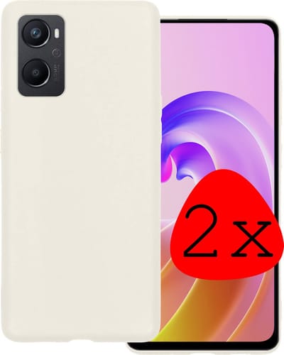 Hoesje 2 Stuks - Geschikt voor OPPO A76 - Sterk & Shockproof - Case Siliconen - Back Cover - Telefoon Hoes - Wit