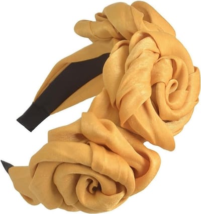 Roze Bloemen Haarband voor Dames - Mode Haaraccessoires voor Bruiloft, Verjaardag en Feestjes - Gele Bloemkroon voor Vrouwen en Meisjes