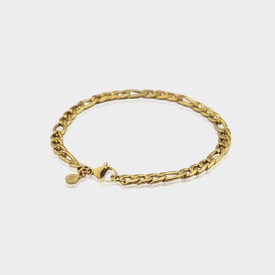 Figaro Armband 5 mm - Gouden Schakelarmband - 21 cm lang - Armband Heren - Olympus Jewelry
