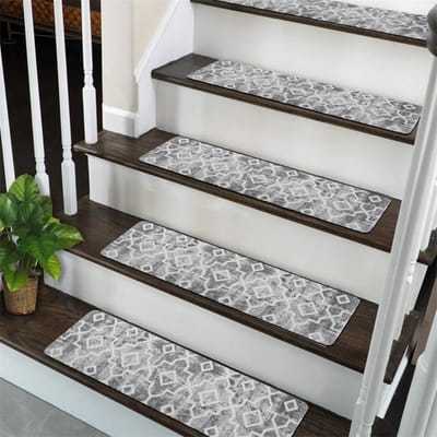 20*76CM Tapijt Traptreden Antislip Trapmatten Verwijderbaar Traptapijt 4-pack Veilige traptredebescherming Geschikt voor kinderen, ouderen en huisdieren