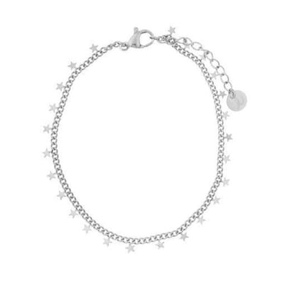 Armband kleine sterretjes - Volwassenen - Zilver - Stainless steel (verkleurt niet) - Verlengkettinkje