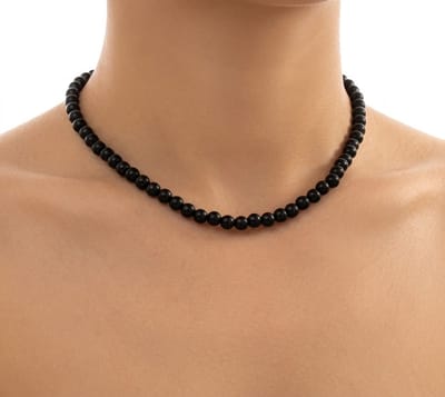 Zwarte parel ketting dames minimalistische parel ketting klassieke Franse stijl choker ketting elegante kralen ketting voor balfeest en dagelijks gebruik