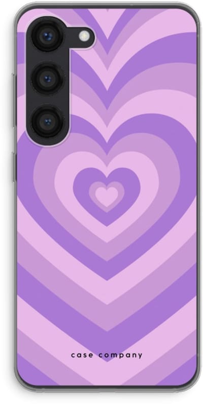 Case Company® - Hoesje geschikt voor Samsung Galaxy S23 hoesje - Hart Paars - Soft Cover Telefoonhoesje - Bescherming aan alle Kanten en Schermrand