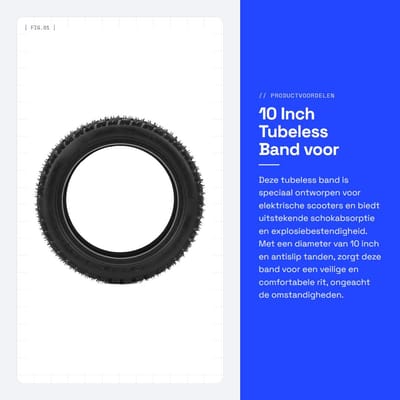 Dailygoods - 10 Inch Tubeless Band voor Elektrische Scooter met Antislip Tanden