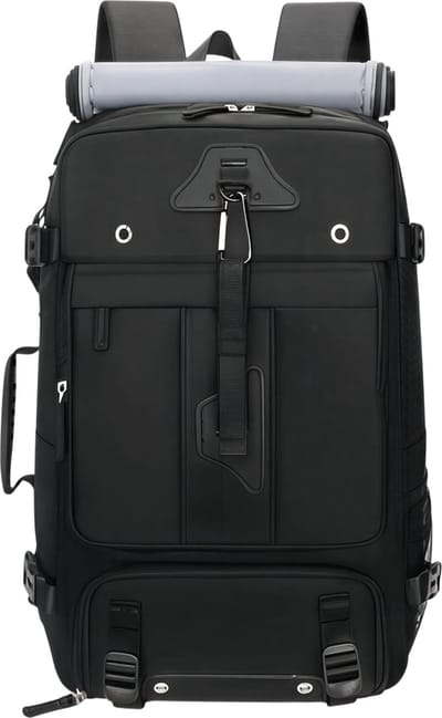 Reisrugzak voor Heren en Dames – Oversized 60L Rugzak – Zwart – Converteerbare Reistas met Schoenenvak – Grote Multifunctionele Backpack voor Reizen, Sport en Outdoor