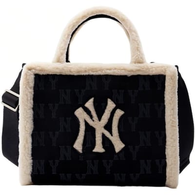 MLB New York Yankees Impression de Lettres Vintage Sac Cabas Décontracté pour Trajet Quotidien Sacs Cabas Unisexes Noir 3AORS1036-50BKS Black beige