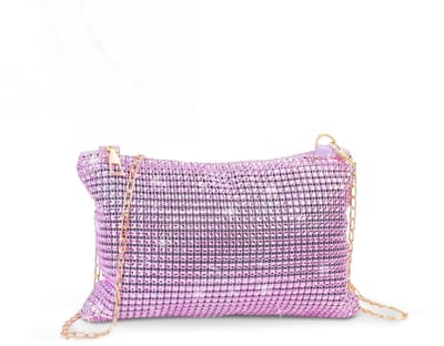 Dailygoods - Kleine schoudertas voor dames, pailletten, kleine schoudertas voor vrouwen met verstelbare ketting, schouderriem en ritssluiting, trendy handtas, klein voor bruiloft, feest, gala