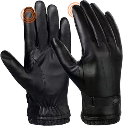 Handschoenen heren - Winter touchscreen fietshandschoenen - Gevoerde Antislip Outdoor Handschoenen - Touchscreen - Waterdicht - Winddicht - Warm - Fleece gevoerd - Fietsen - Hardlopen - Zwart
