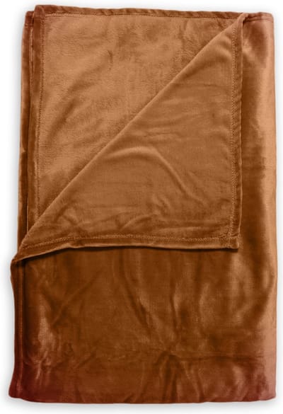 Zohome Plaid Cara - Warme deken voor op de bank - Zacht - 140x200 cm - Oranje
