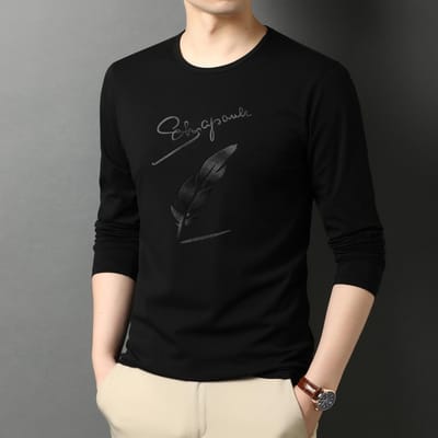 Nieuwe heren T-shirts met lange mouwen, ondershirts, sweatshirts, sweatshirts, T-shirts voor heren XXXXL black