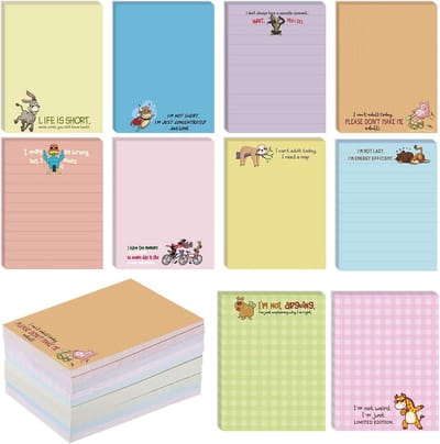 Dailygoods- Notitieblokken 7,5 x 10 cm - Grappige Uitspraken - Sticky Notes - Plaknotities - Herinneringen - Leuke Geschenken