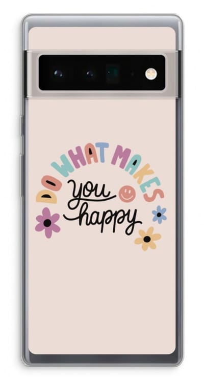 Case Company® - Hoesje geschikt voor Google Pixel 6 Pro hoesje - Happy days - Soft Cover Telefoonhoesje - Bescherming aan alle Kanten en Schermrand