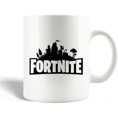 Mug en Céramique - Fortnite - Logo Noir - 30cl - Compatible Lave-Vaisselle - 9,5 cm de Hauteur