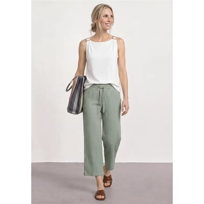 7/8 Wide Legs mousseline broek in Loose Fit