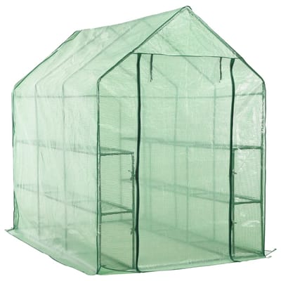 vidaXL - Inloopkas - met - 12 - schappen - 143x214x196 - cm - staal