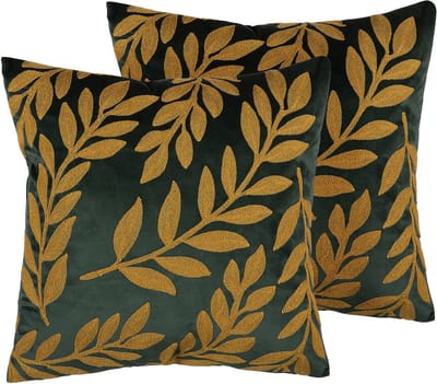 MISTLETOE - Sierkussen set van 2 - Donkergroen - 45 x 45 cm - Fluweel