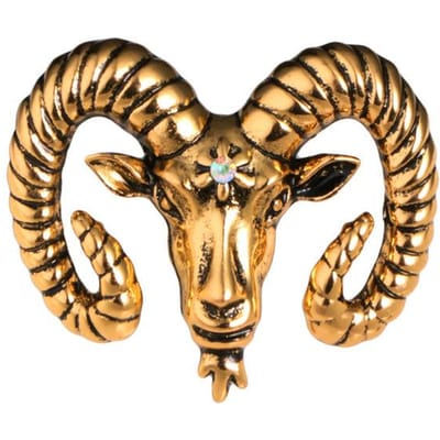 I -Remiel Fashion Retro Zinklegering Geitenkop Broche Mannelijk Pak Jas Badge Schapen Broche Dier Reversspeld Shirt Accessoires Voor Mannen beige