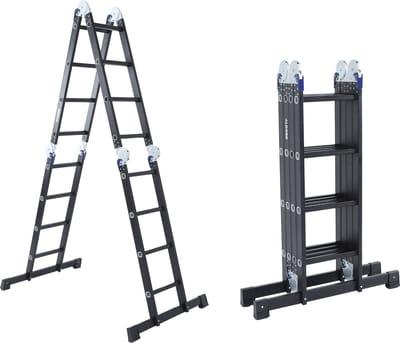 ALDORR Professional - Vouwladder 4 x 4 treden zonder platform - Aluminium - 4,60 meter