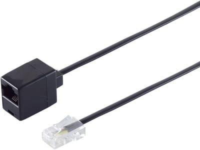 RJ45 - RJ45 4-aderige ISDN telefoon verlengkabel / zwart - 10 meter