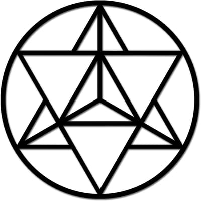 Hout-Kado - Merkaba - Large - Zwart - Geometrische dieren en vormen - Houten Wanddecoratie