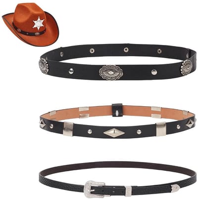 Allecto - Imitatie leren hoedbanden - Cowboy hoed band - Ideaal voor westernlook - Zwart - Unisex hoedaccessoire - Perfect voor mannen en vrouwen