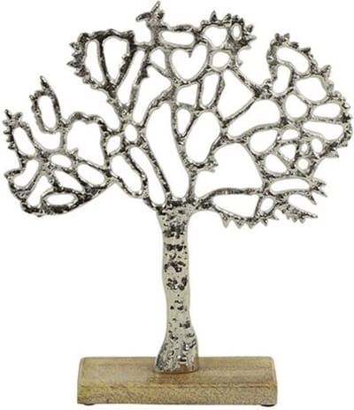AL - Ornament boom - Wesly M - Zilver - L5 B26 H30 CM