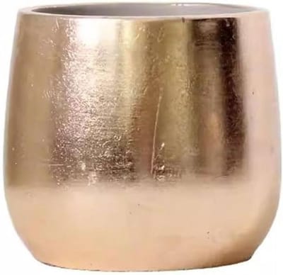 Bloempot Cement - Potplantenbak Binnen - Planten Decoreren - Nordic Fashion Stijl - 13x13x12.5 cm - Goud