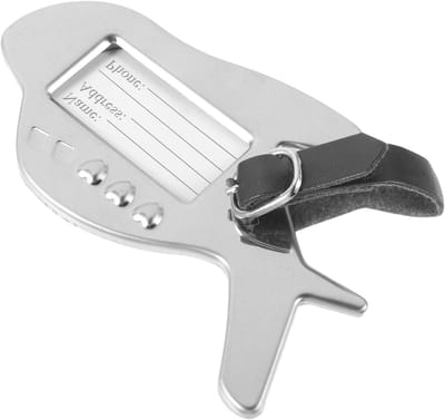 Metalen Bagagelabel - Vliegtuig Label - Reizen Identificeren - Vliegtuig Vorm - 10.5 cm - Zilver