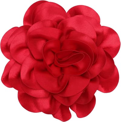 Grote Roze Stof Bloem Broche voor Dames - Camellia Pin voor Jurk en Feestelijke Kleding