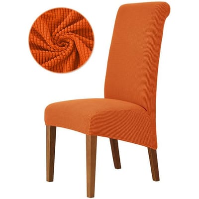 1/2/4/6 stuks XL-maat stoelhoes met lange rugleuning, grote maat Europese stijl, hoge rugleuning, stoelhoes voor eetkamer 1 Piece oranje