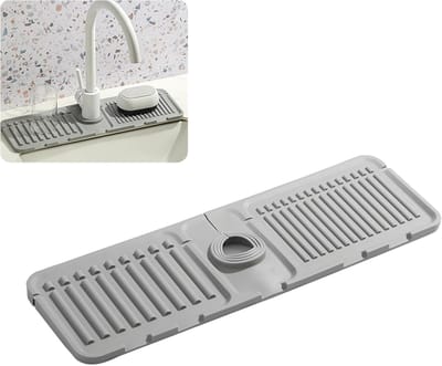 Siliconen Kraanmat 38×12 cm – Waterabsorberende Afdruipmat voor Spoelbak – Antislip, Hygiënisch & Duurzaam – Geschikt voor Keuken, Badkamer & Wasruimte