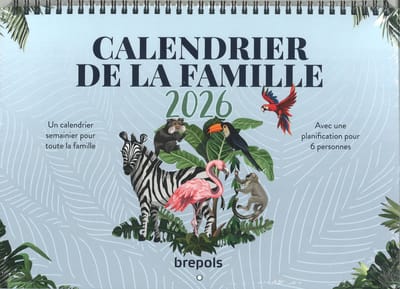 Brepols Calendrier de la famille semainier 2026 - FR - Weekoverzicht - Blauw - 31 x 22 cm