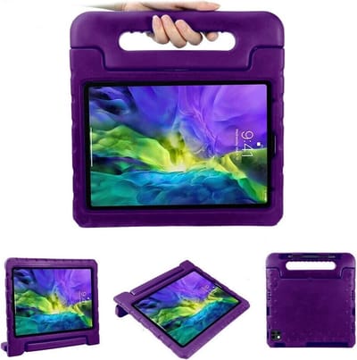 Hoes geschikt voor iPad pro 11 inch hoes kinderen Paars - Hoes geschikt voor iPad 2022 kinderen Hoes - Hoes geschikt voor iPad 4th/3rd/2nd/1st generatie hoesjes Kidsproof Backcover met handvat - Ntech