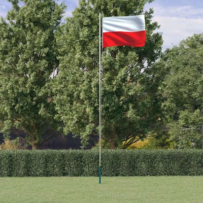 vidaXL - Vlag - met - vlaggenmast - Polen - 6,08 - m - aluminium