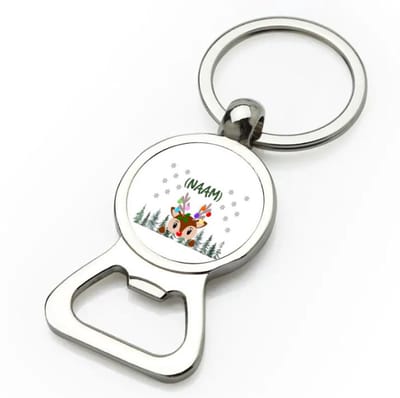 Akyol - kerst rendier met eigen naam flesopener - Kerstmis - kerst beker - winter - kerst - christmas - kerst cadeau - 9 bij 3 cm