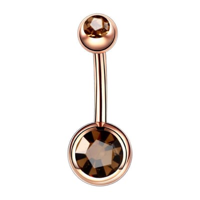 Navel Piercing - Rose Goud Met Steentjes