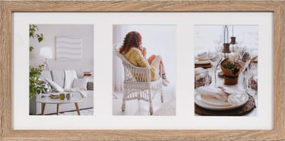 Fotolijst - Henzo - Modern Gallery - Collagelijst voor 3 foto's - Fotomaat 13x18 cm - Lichtbruin