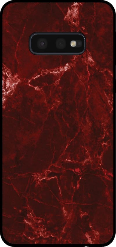 Smartphonica Telefoonhoesje voor Samsung Galaxy S10E met marmer opdruk - TPU backcover case marble design - Rood geschikt voor Samsung Galaxy S10E