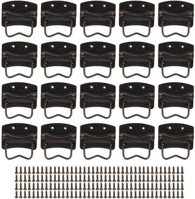 Dailygoods- Houten Handgrepen Antiek - 20 Sets - Meubelknop - Deurknopjes - Kastknoppen - Vintage - Inclusief schroeven