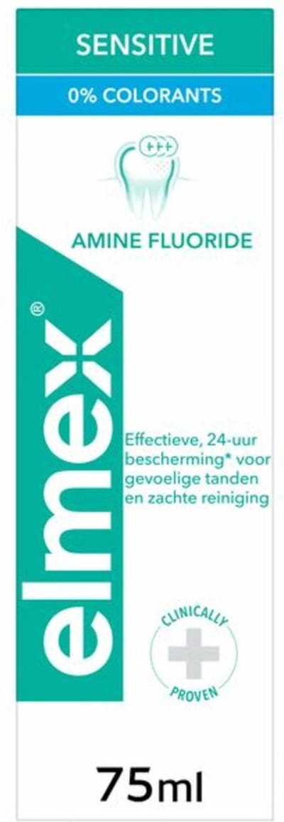 4x Elmex Tandpasta Sensitive 0% Colorants 75 ml