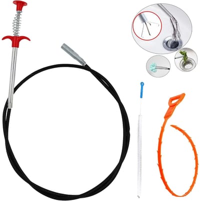 Dailygoods- Afvoerreiniger Set van 3 - Afvoer Ontstopper - Afvoer Reiniger - Wastafel Reiniger - Verstopte Douches - Kwalitatief Hoogwaardig - Afvoerontstopper