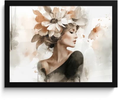 Poster in lijst - Fotolijst 40x30 cm - Posters - Bloesem - Portret - Gezicht - Posterlijst zwart - Decoratie - Wanddecoratie woonkamer - Muurdecoratie slaapkamer