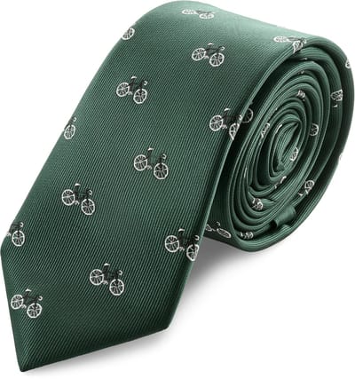 Motos | 6 cm Groene Stropdas met Fietsen
