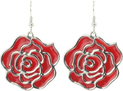 Behave - Oorhangers roos rood - Romantisch accent voor avondlook